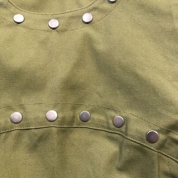 Kate Spade Saturday Sleeveless Mini Shift Dress Silver Grommet Sz 0 Army Green - Picture 6 of 6